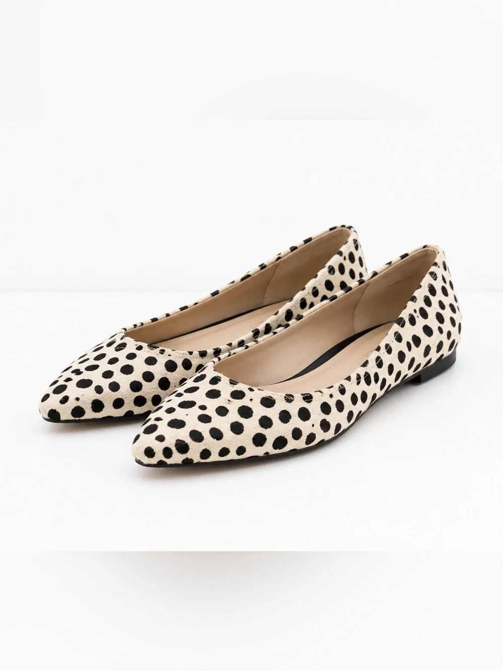 Vionic Lena Spot Calf Hair Pointed Toe Ballet Flats Animal Print Comfort 6 $148 - Picture 1 of 10